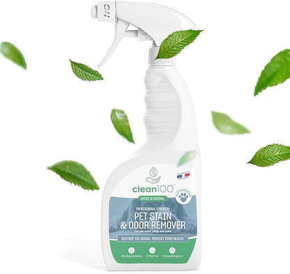 Dog Bed Deodorizer Spray Cleaner - Pet Urine Odor Remover & Stain Eliminator | 100% Natural No Enzymes Pet Stain, Dog Urine, Cat Urine Carpet Cleaner | Poop Smell & Pee Odor Eliminator