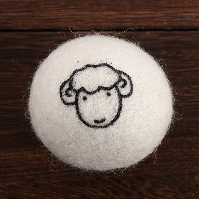 Generic Reusable Wool Dryer Balls Fabric Softener Ball Wool Laundry Ball Reducing Clothing Wrinkles,Saving Drying Time and Fabric Fluffier(6 pcs-with Pattern), AM17CD0AED2US*3