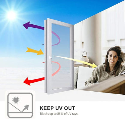 Filmgoo Window Privacy Film One Way Daytime Mirror Tint Treatments UV Heat Control Vinyl Stickers Sun Block Glass Paper Door Covering Reflective 35.4 Inch x 13.1 Feet Silver