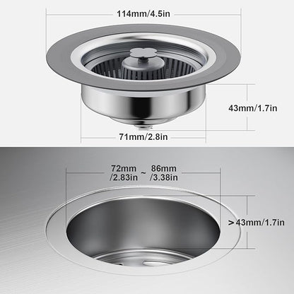 Upgraded 3 in 1 Universal Kitchen Sink Stopper Strainer-Mauve