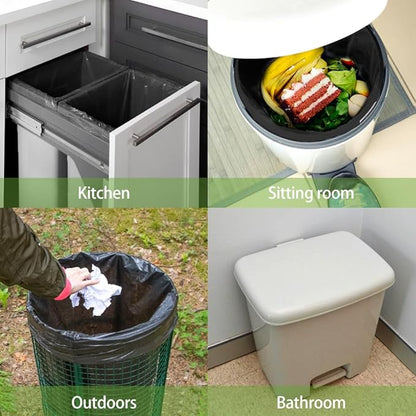 6 Gallon Small 120 Counts Strong Drawstring Trash Bags Garbage Bags by Teivio, Bathroom Trash Can Bin Liners, Plastic Bags for home office kitchen, Black
