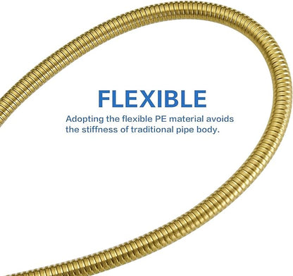 RUMOSE 79 inches Shower Hose Extra Long Stainless Steel Shower Tube Attachment Flexible Handheld Shower Sprayer Hose, Brushed Gold