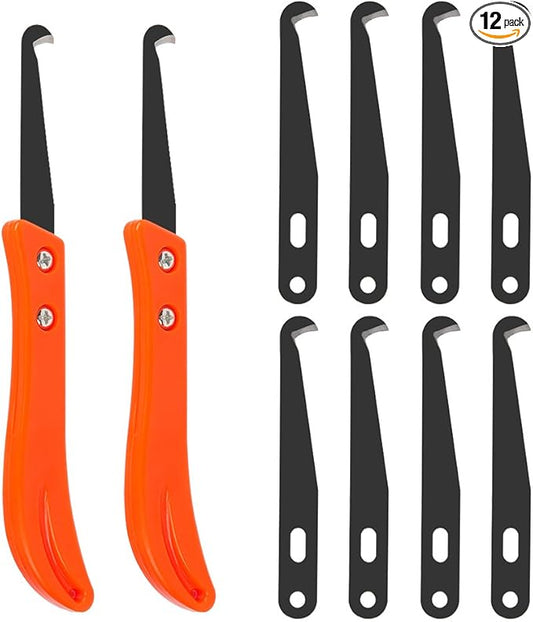 12PCS Grout Remover Tool, 2 Grout Saw and 10 Removal Knife, Caulking Tool Kit Caulking Edge Kit for Kitchen, Bathroom, Bedroom, Tiles Gap