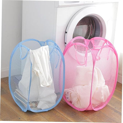 Fine Mesh Laundry Basket with Handles Nylon Dirty Clothes Storage Bin for Bedroom Dorm Bathroom Use Lightweight and Portable Organizer for Shoes and Blankets Random Random Color