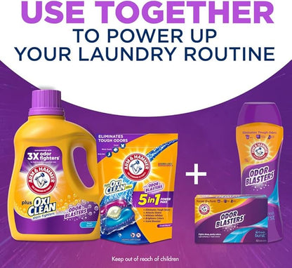 ARM & HAMMER Plus OxiClean Odor Blasters Fresh Burst,77 Loads Liquid Laundry Detergent,100.5 Fl oz,(Pack of 2)