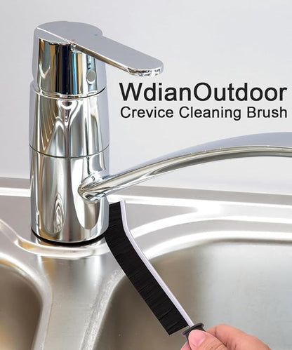 Crevice Cleaning Brush, Heavy-Duty Bristle Brushes for Compact Space Cleaning, Slim Gap Scrubbing Tool, Perfect for Kitchen Surfaces, Window Tracks, Bathroom Tiles & Faucets (BK 3 Pcs)