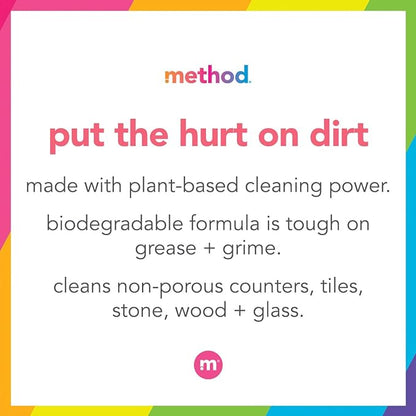 Method All-Purpose Cleaner Refill, Pink Grapefruit, Plant-Based and Biodegradable Formula Perfect for Most Counters, Tiles and More, 68 Fl Oz, (Pack of 2)