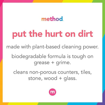 Method All-Purpose Cleaner, Pink Grapefruit, Plant-Based and Biodegradable Formula Perfect for Most Counters, Tiles, Stone, and More, spray bottle,28 oz (Pack of 2)