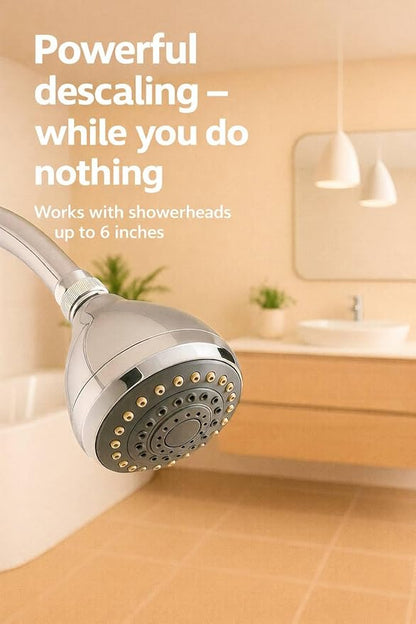 Shower Head Descaling Kit – Cleaner for Shower Heads Only – Removes Limescale, Calcium & Hard Water Deposits – Eco-Friendly Vinegar & Citric Acid Formula with Tools – Made in USA