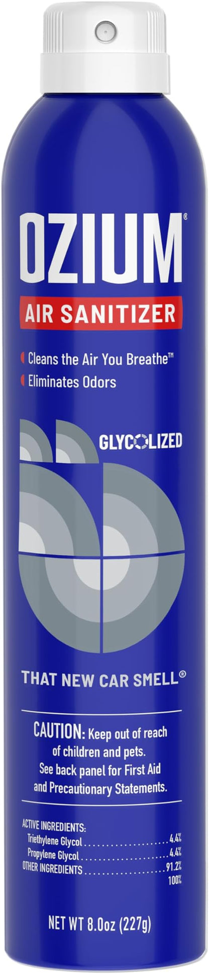 Ozium Air Sanitizer Spray - Room Odor Eliminator for Home, Car, and Office - New Car - 8 oz Can - 1 Pack