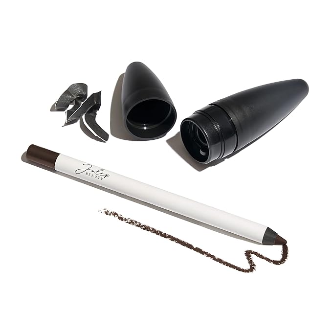 Julep Makeup Pencil Sharpener (Torpedo) + When Pencil Met Gel Sharpenable Multi-Use Longwear Eyeliner Pencil, Rich Brown