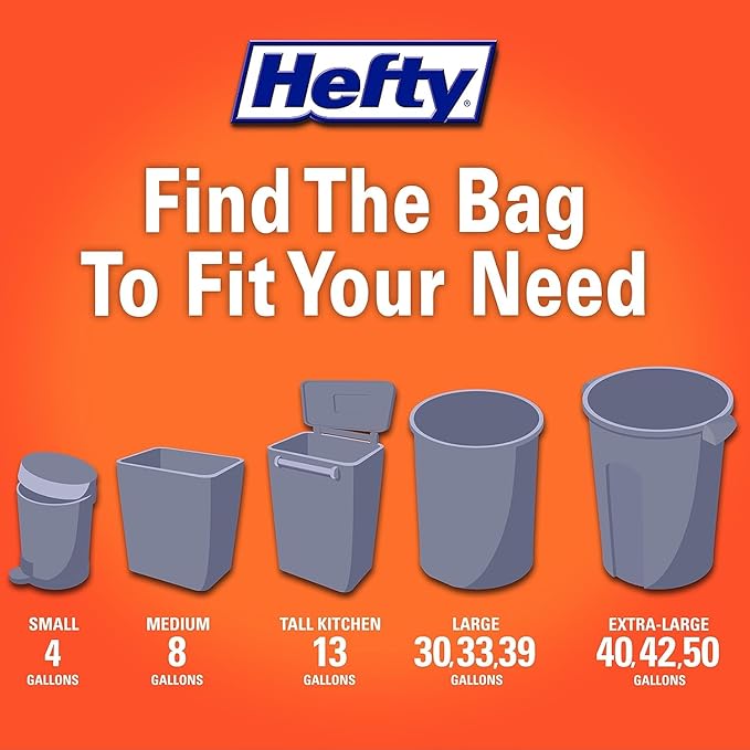 Hefty Trash & Recycling Bags Variety Pack – 30 Gallon Clear (36 CT) + 13 Gallon Citrus Twist (20 CT) + 13 Gallon Lavender Vanilla (20 CT), 1 CT