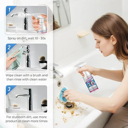 Bathroom Descaler Foam Cleaner, 2025 Upgrade Multipurpose Stubborn Stains Cleaner for Shower Room Glass Sink Toilet 100ml (1)