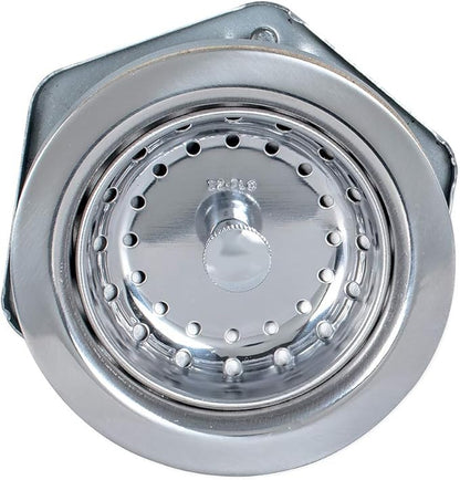 EZ-FLO Kitchen Sink Strainer with Flange and Die-Cast Slip-Joint Nut, Stainless Steel Fixed-Post Basket with 3-1/2 Inch to 4 Inch Opening, 30013
