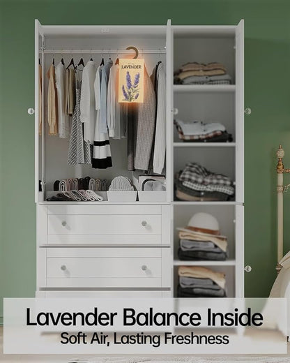 12 Packs Lavender Potpourri Scented Sachets for Closet & Drawer【Deodorizer for Stagnant Air】，Long Lasting Hanging Paper Air Fresheners and Odor Eliminator for Clothes