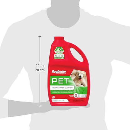 Rug Doctor Pet Carpet Cleaner, 96 oz., Pro-Enzymatic Formula with 3X Action - Cleans, Deodorizes, & Deters Remarking, Concentrated Solution, Professional Grade for Pet Stains & Odors