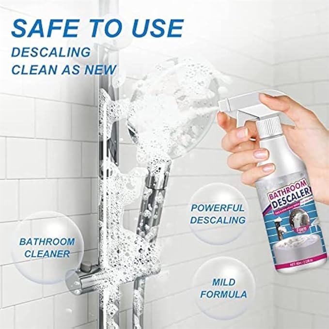 Bathroom Descaler Foam Cleaner Spray, All Purpose Stubborn Stains Cleaner, Bubble Cleaner Foam Spray for Toilet Bath Shower Glass Sink Cleane (3)