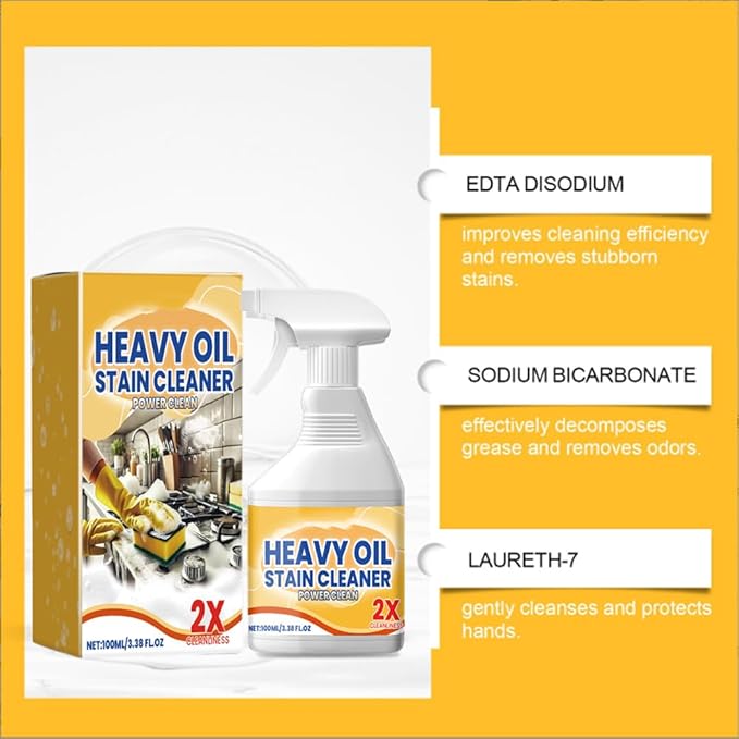 Kitchen Cabinet Cleaners and Polishers, All Purpose Kitchen Heavy Oil Cleaning Agent, Multi-effect Powerful Kitchen Heavy Grease Cleaner for Pots and Pans, Countertops (2pcs)