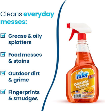 Valor All-Purpose Cleaner with Trigger Sprayer, 32 fl oz – Powerful Degreaser, Multi-Surface Use, Biodegradable Formula, Made in USA (32 Fl Oz (Pack of 3))