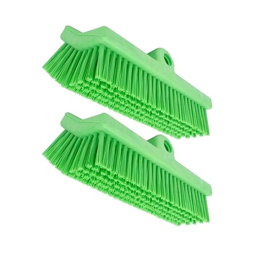 SPARTA 40423EC75 Plastic Floor Scrub Brush, Wall Brush, Equipment Brush With Nonabsorbent Bristles For Industrial Kitchens, Hospitals, Commercial Cleaning, 4 Inches, Lime, (Pack of 2)