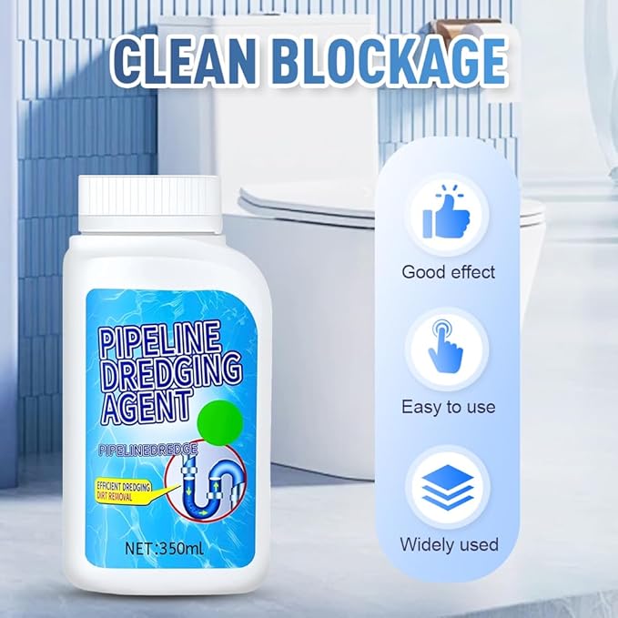 Powerful Pipe Dredging Agent, 2025 Upgraded Powerful Pipe Cleaners, Pipeline Dredging Agent, Kitchen Sink And Drain Cleaner for Kitchen, Bathroom (3 Pack)