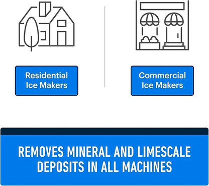 Essential Values Ice Machine Cleaner and Descaler 16 fl oz - Ice Maker Cleaner and Descaler - Compatible with All Major Brands (Scotsman, KitchenAid, Affresh, Opal, Manitowoc)