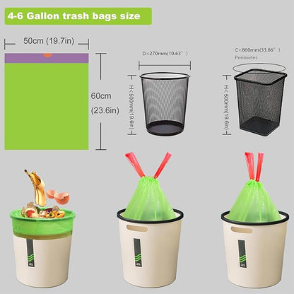 Small Trash Bags 4-6 Gallon,Extra Thick & Strong 4 Gallon Garbage Bags 5 Gallon Drawstring Trash Bags Unscented Waste Basket Liners for Kitchen,Bathroom,Office(80 Counts)