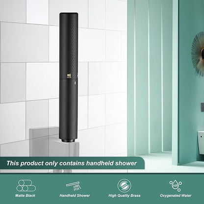 Heyalan Hand Held Shower Wand, High Pressure Handheld Head with Strong Flow, Luxury Spray for Bathroom,Dual Function,Matte Black