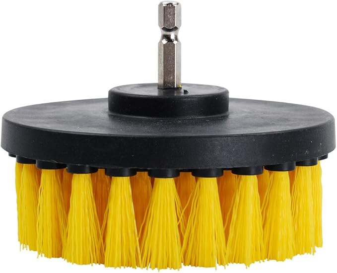 HIFROM 2 PCS, Soft and Medium Drill Brush Power Scrubbing Brush Drill Attachment for Cleaning Showers, Tubs, Bathrooms, Tile, Grout, Carpet, Tires, Boats,Upholstery