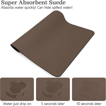 Bloss Absorbent Coffee Mat, Dish Drying Mat for Kitchen Counter Coffee Bar Accessories Espresso Machine, Dish Drainer/Home Improvement(16.1"x24.1", Brown)