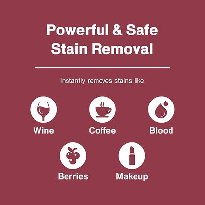 18 Pack Stain Remover Wipe – Travel Wipes for Clothes, Carpet, Upholstery, & Laundry, Instant Removal of Stubborn Red Wine, Blood, Coffee - Everyday Stains, Pocket Stain Treater Towelettes