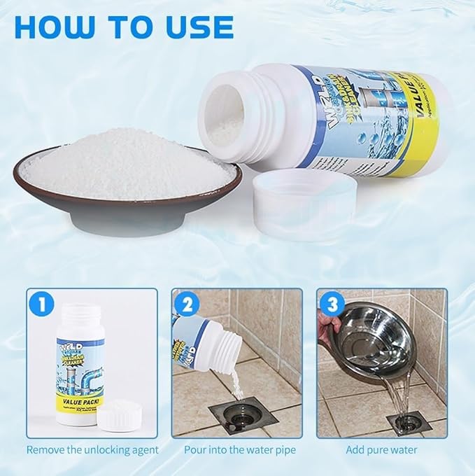 Wild Tornado Sink and Drain Cleaner, Wild Drain and Pipe Cleaner, World Tornado Sink DrainCleaner, Powerful Pipe Dredging Agent for Kitchen & Bathroom (2PCS)
