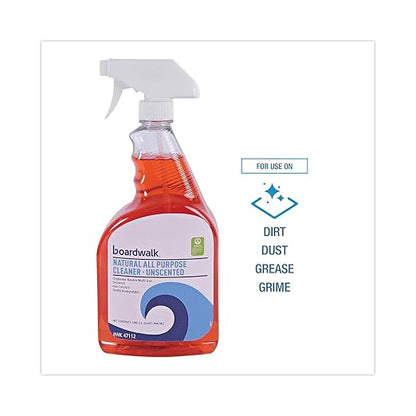 Boardwalk BWK37112 Natural All Purpose Cleaner, Unscented, 32 oz Spray Bottle (Case of 12)