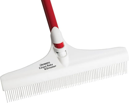 ROBERTS 12" Carpet Rake and Groomer with 51" Handle