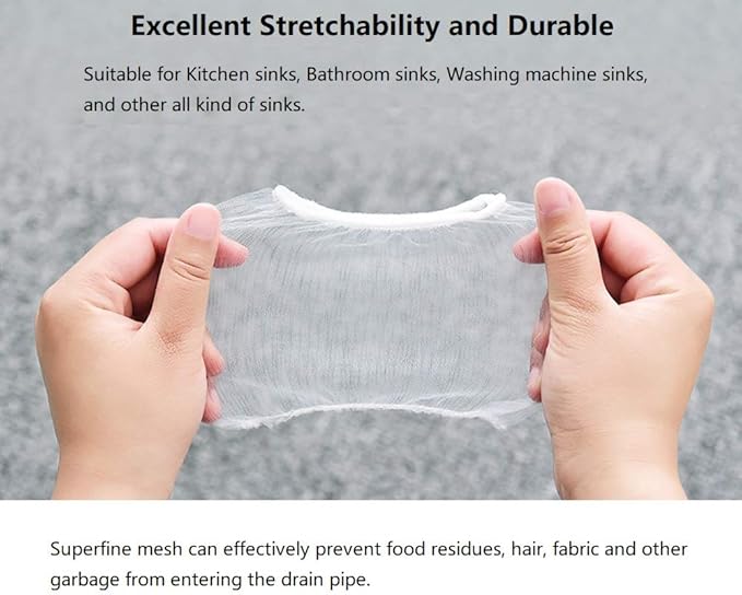 Kitchen Sink Strainer Mesh Bag- 200 PCS Disposable Sink Net Strainer Filter Bags for Sink Drain for Collecting Kitchen Food Waste Leftover Garbage