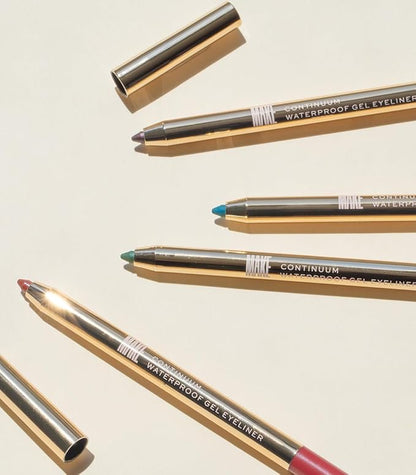 MAKE Beauty Continuum Waterproof Gel Eyeliner Pencil. Creamy, Pigmented Multi-Use, including Waterline with Built-in Sharpener and Blending Brush. Smudge-Proof Makeup. Shade - Interstellar, Silver