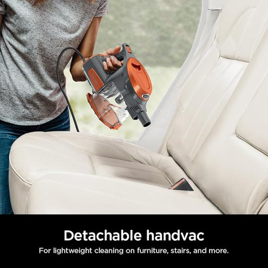 Shark HV302 Rocket Pet Corded Stick Vacuum, Lightweight with Swivel Steering for Carpets & Hard Floors, Converts to Hand Vacuum, Includes Crevice Tool, Pet Multi-Tool & Precision Duster, Orange