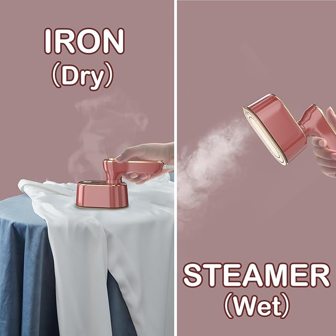 Travel Steamer Iron for Clothes Mini - Portable Ironing Machine Travel Small Size Portable Steamer Travel College Dorm Home Essentials (Winered)