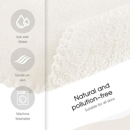 Syhood 12 Pieces Face Wash Cloth 12 x 12 in Makeup Remover Cloths Towel Coral Velvet Facial Microfiber Soft Fast Drying Facial Cleansing Towel for Face(White)