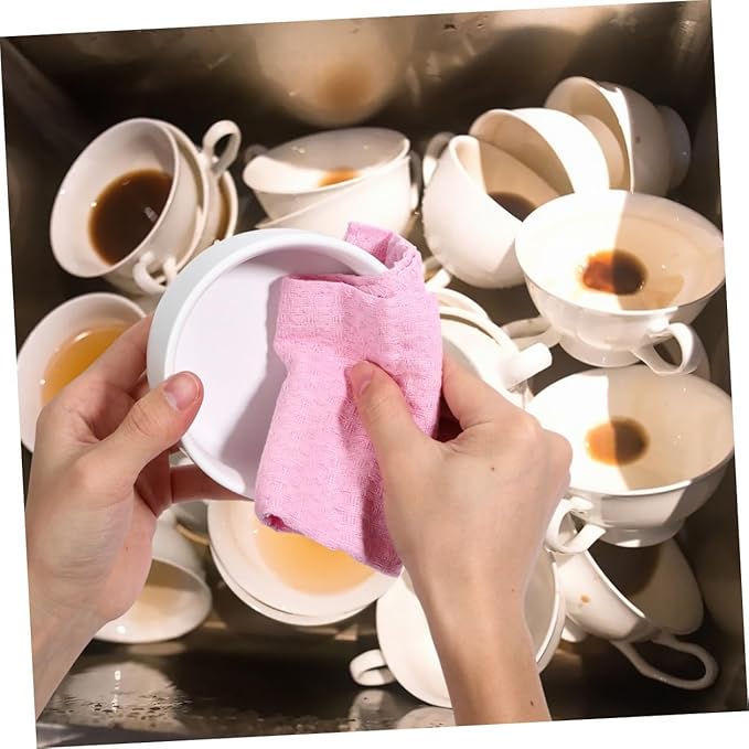 NOLITOY 4pcs All-Cotton Dish Cloth Set, Thickened Kitchen Towels with High Water Absorption, Sturdy Non-lint Cleaning Wipes for Household and Dishwashing Use