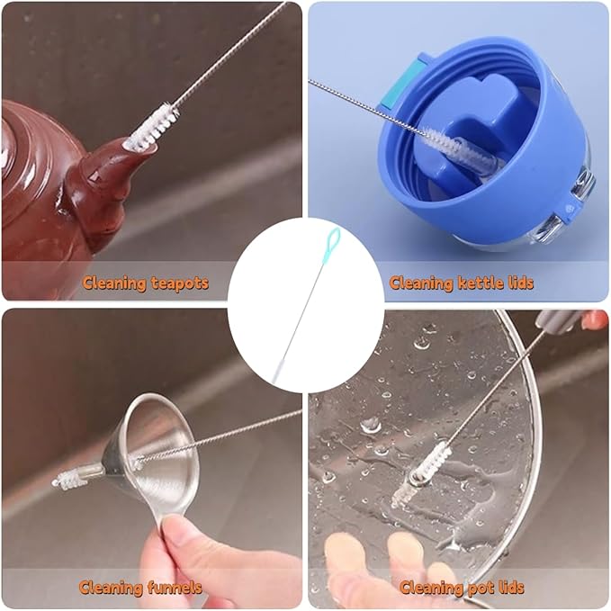 Drain Cleaning Brush, 79In Nylon Cleaner Double Ended Drain Brush Pipe Cleaning Set, Straw Cleaner Brush, Drain Snake, Tube Cleaning Brush for Bathroom Shower Kitchen Plug Hole (6 Pcs)