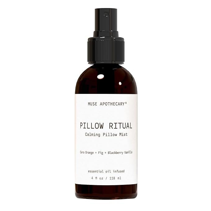 Muse Apothecary Pillow Ritual - Aromatic, Calming and Relaxing Pillow Mist, Linen and Fabric Spray - Infused with Natural Aromatherapy Essential Oils - 4 oz, Cara Orange + Fig + BlackBerry Vanilla