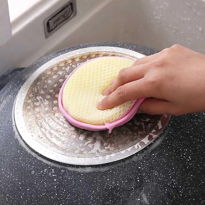 20 Pcs Washing Dishes Sponges Double-Sided Dishwashing Sponge Scrubber Round Non-Scratch Scrub Sponges Pads Kitchen Cleaning Tools for Dishes, Pots, Pans, Sink, Basin