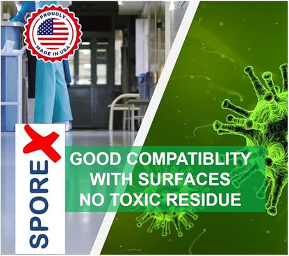 Disinfectant (1 gallon) Eliminate 99.9999% C Difficile Spores, Viruses, Bacteria, Mold and Fungi. One Step Disinfectant. No Toxic Residue. Works with Electric Sprayers