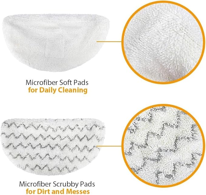 Steam Mop Replacement Pads for Bissell Powerfresh Steam Mop Pads Compatible with 1940 1440 1544 Series 19402 19404 19408 19409 1940a 1940f 1940q 1940t 1940w Washable Reusable Steam Mop Pad (2-PACK)