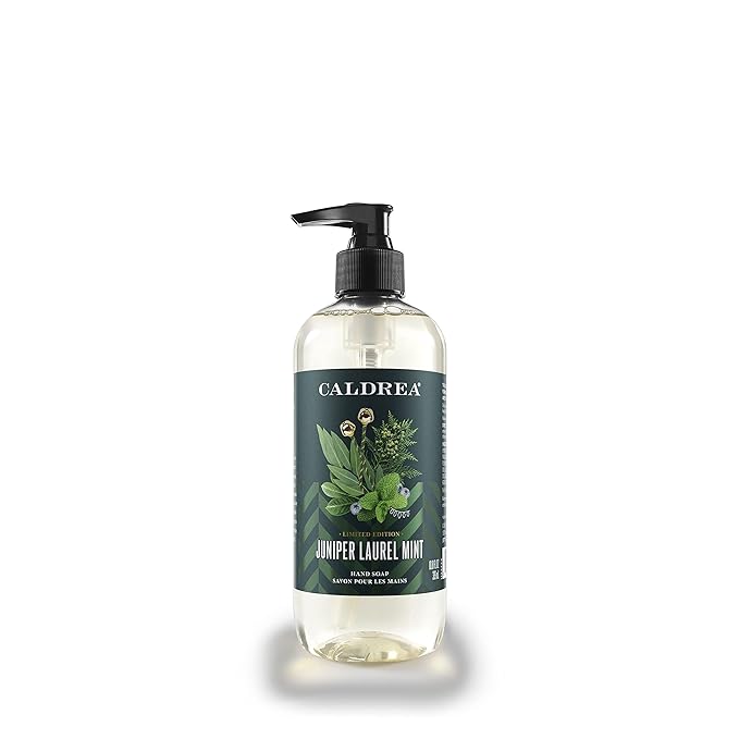Caldrea Hand Wash Soap, Aloe Vera Gel, Olive Oil and Essential Oils to Cleanse and Condition, Juniper Laurel Mint Scent, 10.8 oz