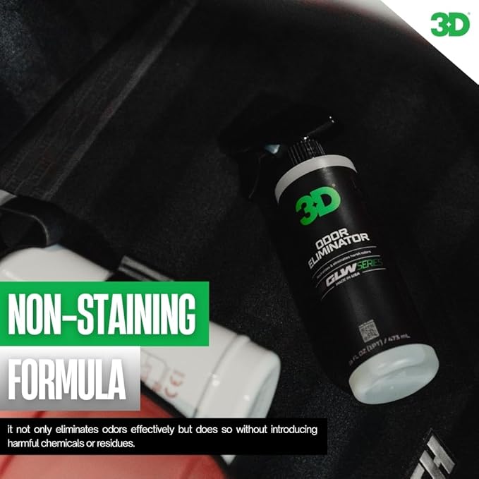 3D Odor Eliminator, GLW Series | Ultra Powerful Air Freshener | Long Lasting Odor Relief | Neutralizes Unwanted Smells | Fresh Scent | DIY Car Detailing (64 Oz) (64OZ)