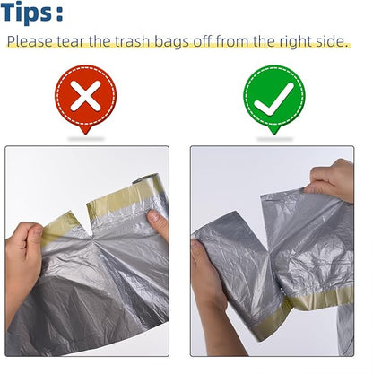 Trash Bags, Drawstring, 45 Count 8 Gallon Trash Bags/Garbage Bags, Wastebasket Liners for Bathroom Bedroom Office Trash Can