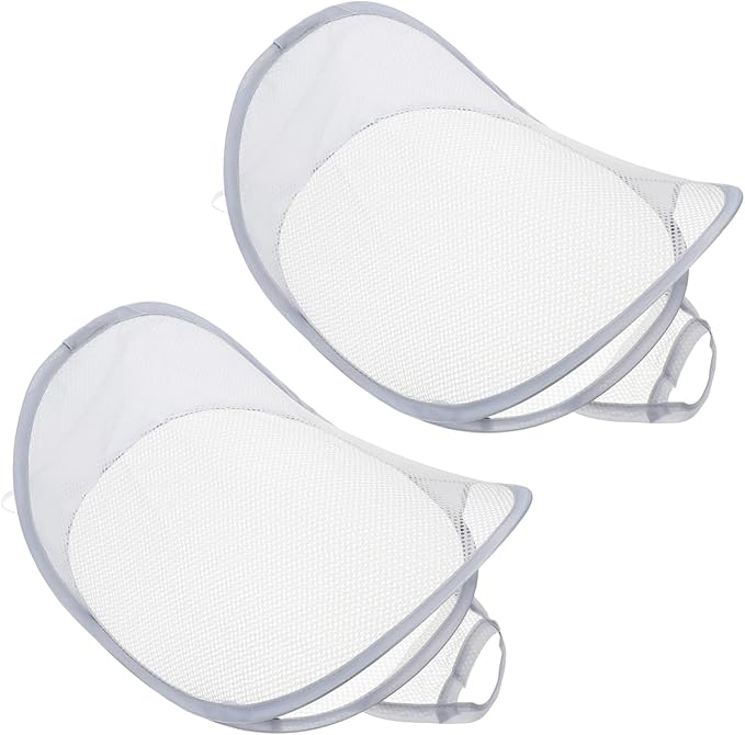 2pcs Folding Wall-mounted Storage Organizer Baskets for Laundry Breathable Mesh Design Dirty Clothes Hamper for Home and Bedroom Stylish Household Sundries Container