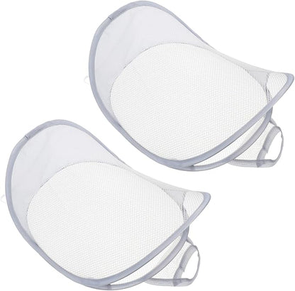 2pcs Folding Wall-mounted Storage Organizer Baskets for Laundry Breathable Mesh Design Dirty Clothes Hamper for Home and Bedroom Stylish Household Sundries Container